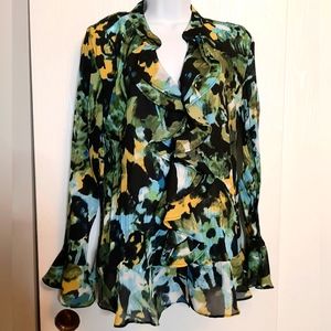 Ruffle Blouse, sz 10, Style & Co